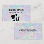 Geometrisch holografisch | Make-upkit penselen Visitekaartje (Voorkant / Achterkant)