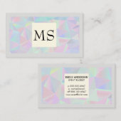 geometrisch holografisch | Monogram en grens Visitekaartje (Voorkant / Achterkant)