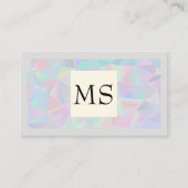 geometrisch holografisch | Monogram en grens Visitekaartje (Voorkant)