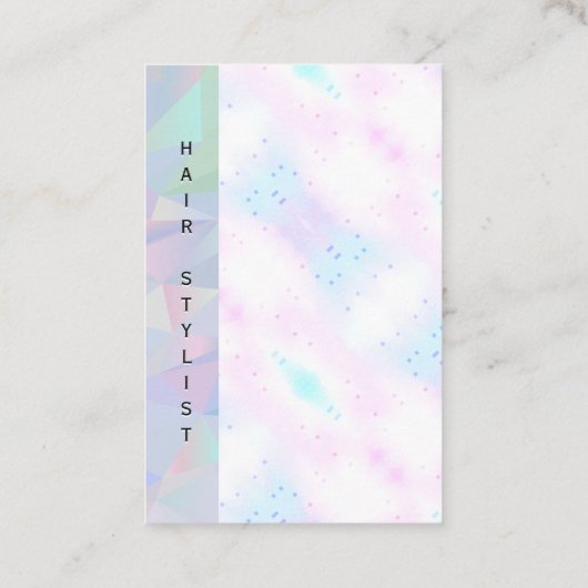 Geometrisch holografisch mozaïek | Verticale tekst Visitekaartje (Achterkant)