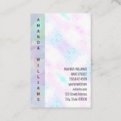 Geometrisch holografisch mozaïek | Verticale tekst Visitekaartje (Voorkant)