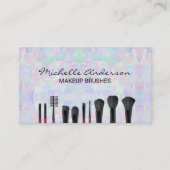 Geometrisch holografisch ontwerp | Make-upborstels Visitekaartje (Voorkant)