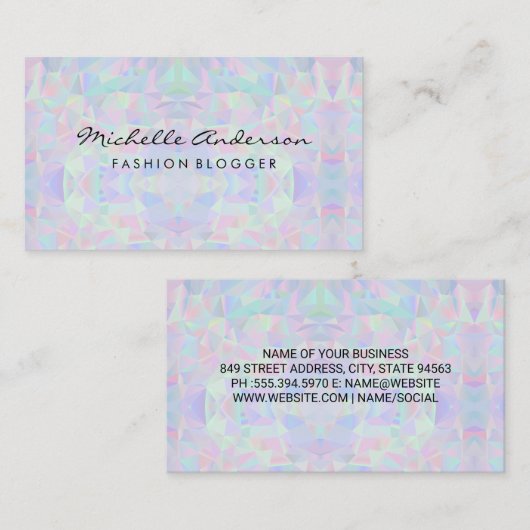 geometrisch holografisch ontwerp visitekaartje (Voorkant / Achterkant)