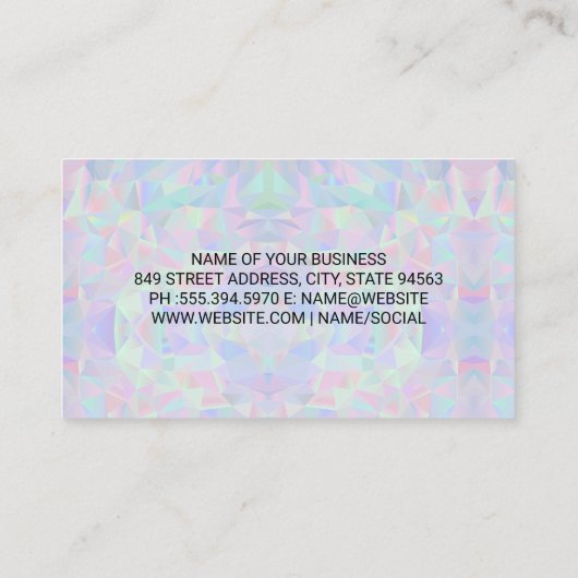 geometrisch holografisch ontwerp visitekaartje (Achterkant)