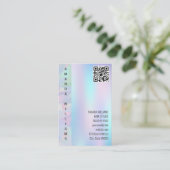 geometrisch holografisch | QR-code Visitekaartje (Staand voorkant)
