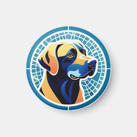 Geometrisch Hondenkop Logo Embleem Magneet (Voorkant)