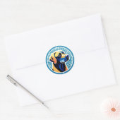 Geometrisch Hondenkop Logo Embleem Ronde Sticker (Envelop)