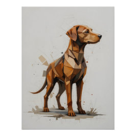 Geometrisch hondenprofiel perfect poster