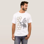 Geometrisch honingbij T-shirt - Red de bijen natuu (Voorkant volledig)