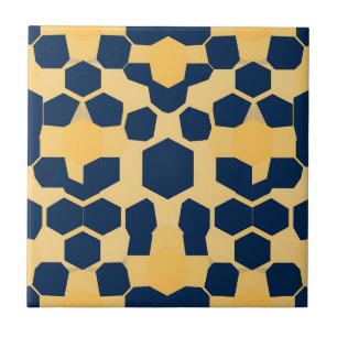 Geometrisch honingraat zeshoekpatroon marineblauw tegeltje