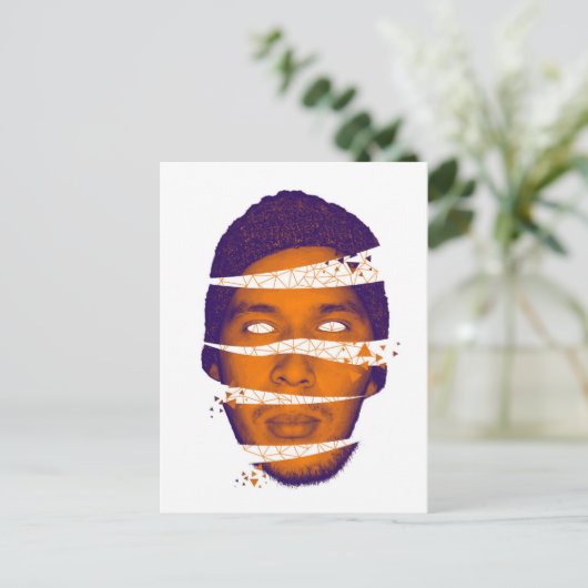 Geometrisch hoofd briefkaart (Staand voorkant)