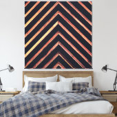 Geometrisch hout: abstract chevronpatroon canvas afdruk (Insitu (Slaapkamer))