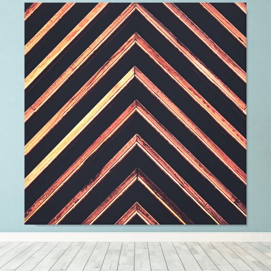 Geometrisch hout: abstract chevronpatroon canvas afdruk (Insitu (Houten vloer))