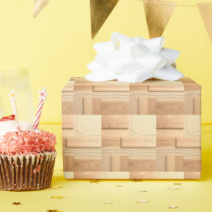 Geometrisch hout op zandontwerp cadeaupapier