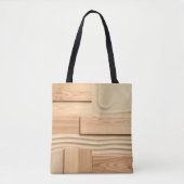 Geometrisch hout op zandontwerp tote bag (Voorkant)