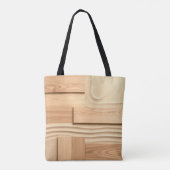 Geometrisch hout op zandontwerp tote bag (Achterkant)