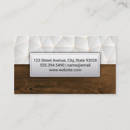 Geometrisch | Houtnerf Visitekaartje (Achterkant)