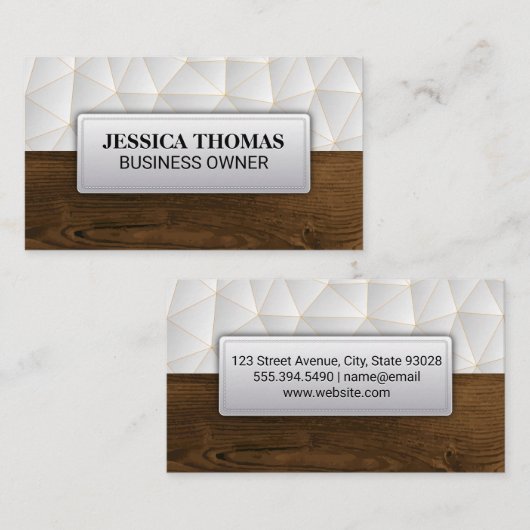 Geometrisch | Houtnerf Visitekaartje (Voorkant / Achterkant)