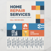 Geometrisch - Huisreparatie Afscheurtab Flyer (Voorkant)