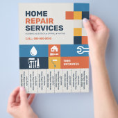 Geometrisch - Huisreparatie Afscheurtab Flyer (Hand)
