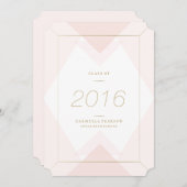 Geometrisch in Blush Afstuderen Uitnodiging (Voorkant / Achterkant)