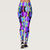 Geometrisch in Paarse en blauwe kleuren Leggings (Achterkant)