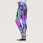 Geometrisch in Paarse en blauwe kleuren Leggings (Links)