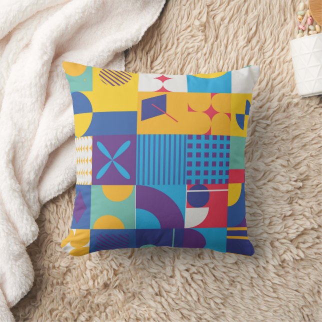 Geometrisch in vierkante richting abstract kussen (Deken)