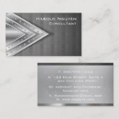 Geometrisch Industrieel Metaal Roestvrij staal Visitekaartje (Voorkant / Achterkant)