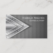 Geometrisch Industrieel Metaal Roestvrij staal Visitekaartje (Voorkant)