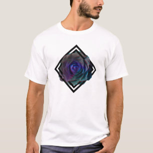 Geometrisch ingelijst Roos T-shirt