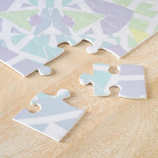 Geometrisch ingewikkeld kleurrijke Boho Hippie Man Legpuzzel (Zijkant)