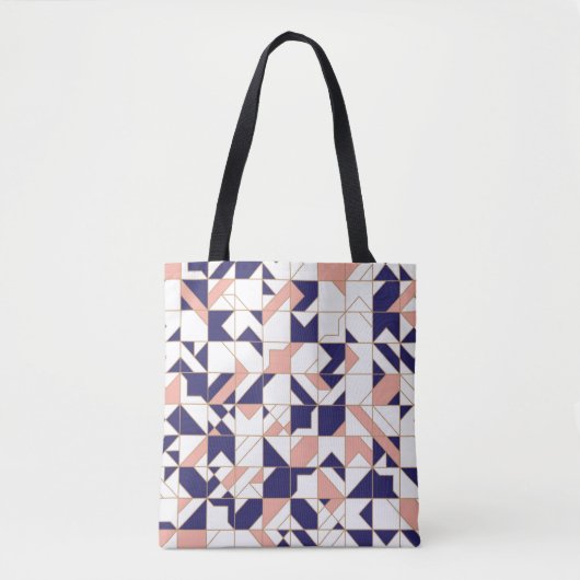 Geometrisch ingewikkeld,  modern, naadloos onderde tote bag (Voorkant)