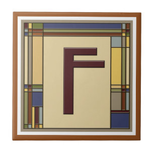 Geometrisch Initiaal F Tegeltje