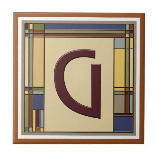 Geometrisch Initiaal G Tegeltje (Voorkant)
