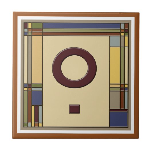 Geometrisch Initiaal O Tegeltje (Voorkant)