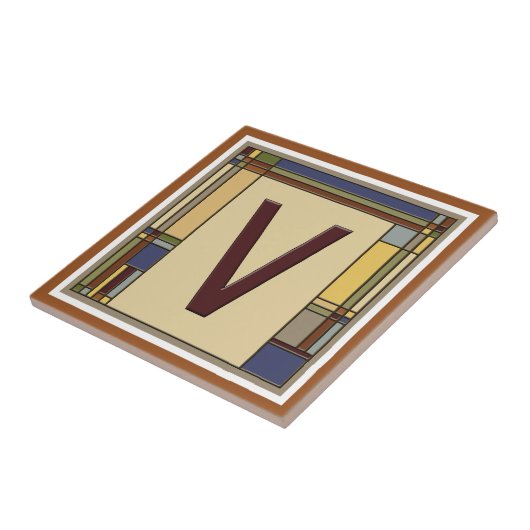 Geometrisch Initiaal V Tegeltje (Zijkant)