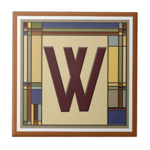 Geometrisch Initiaal W Tegeltje