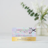 Geometrisch iriserend | Gouden natuurlijke lijnen Klantenkaartje (Staand voorkant)