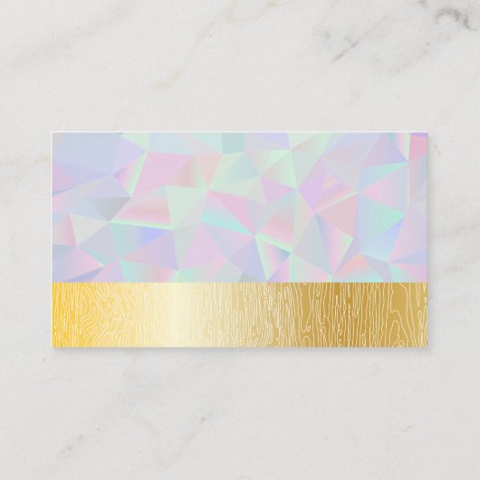 Geometrisch iriserend | Gouden natuurlijke lijnen Klantenkaartje (Achterkant)