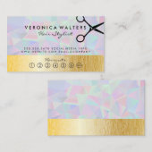Geometrisch iriserend | Gouden natuurlijke lijnen Klantenkaartje (Voorkant / Achterkant)