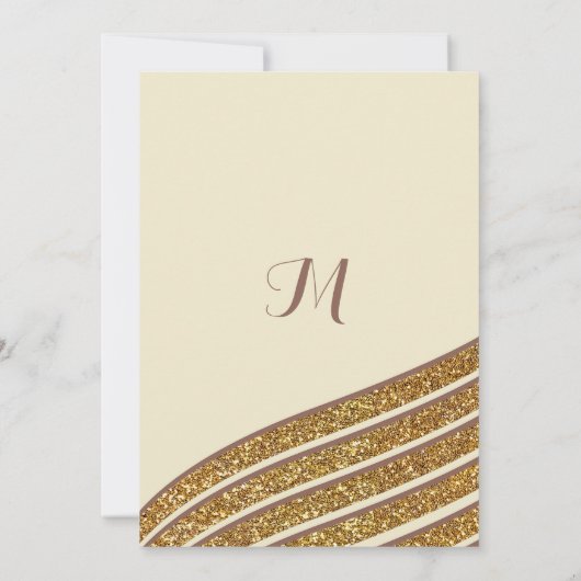 Geometrisch ivoor bruin goudglitter Afstuderen Kaart (Achterkant)