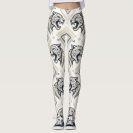Geometrisch Jaguarpatroon – Tribale Streetwear Leg Leggings