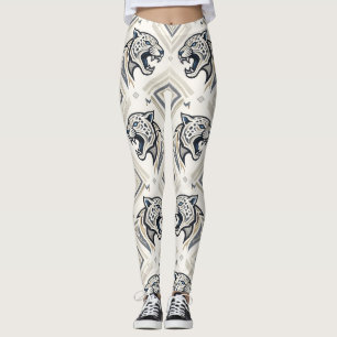 Geometrisch Jaguarpatroon – Tribale Streetwear Leg Leggings