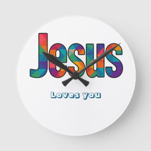 Geometrisch Jezus patroon Ronde Klok