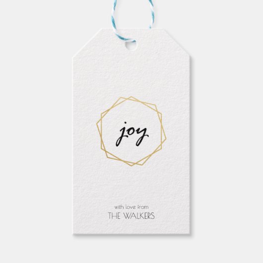 Geometrisch Joy Gift Label Cadeaulabel (Voorkant)