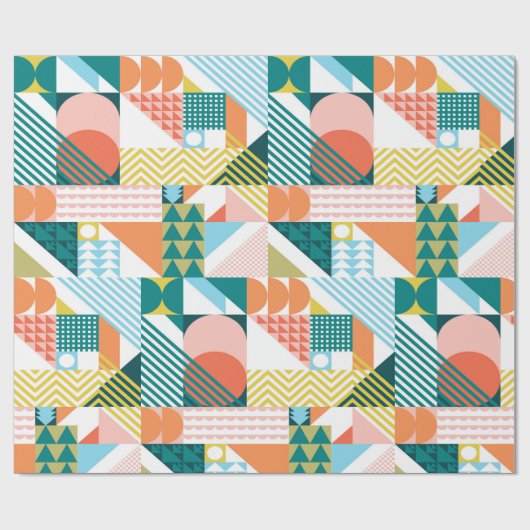 Geometrisch Jumble Patroon Cadeaupapier (Vlak)