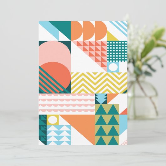 Geometrisch Jumble Patroon Kaart (Staand voorkant)
