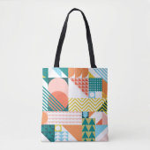 Geometrisch Jumble Patroon Tote Bag (Voorkant)