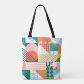 Geometrisch Jumble Patroon Tote Bag (Achterkant)